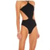 NEW FELLA Sabath One Piece Swimsuit Monokini Waist Cutout Halter Strap Black