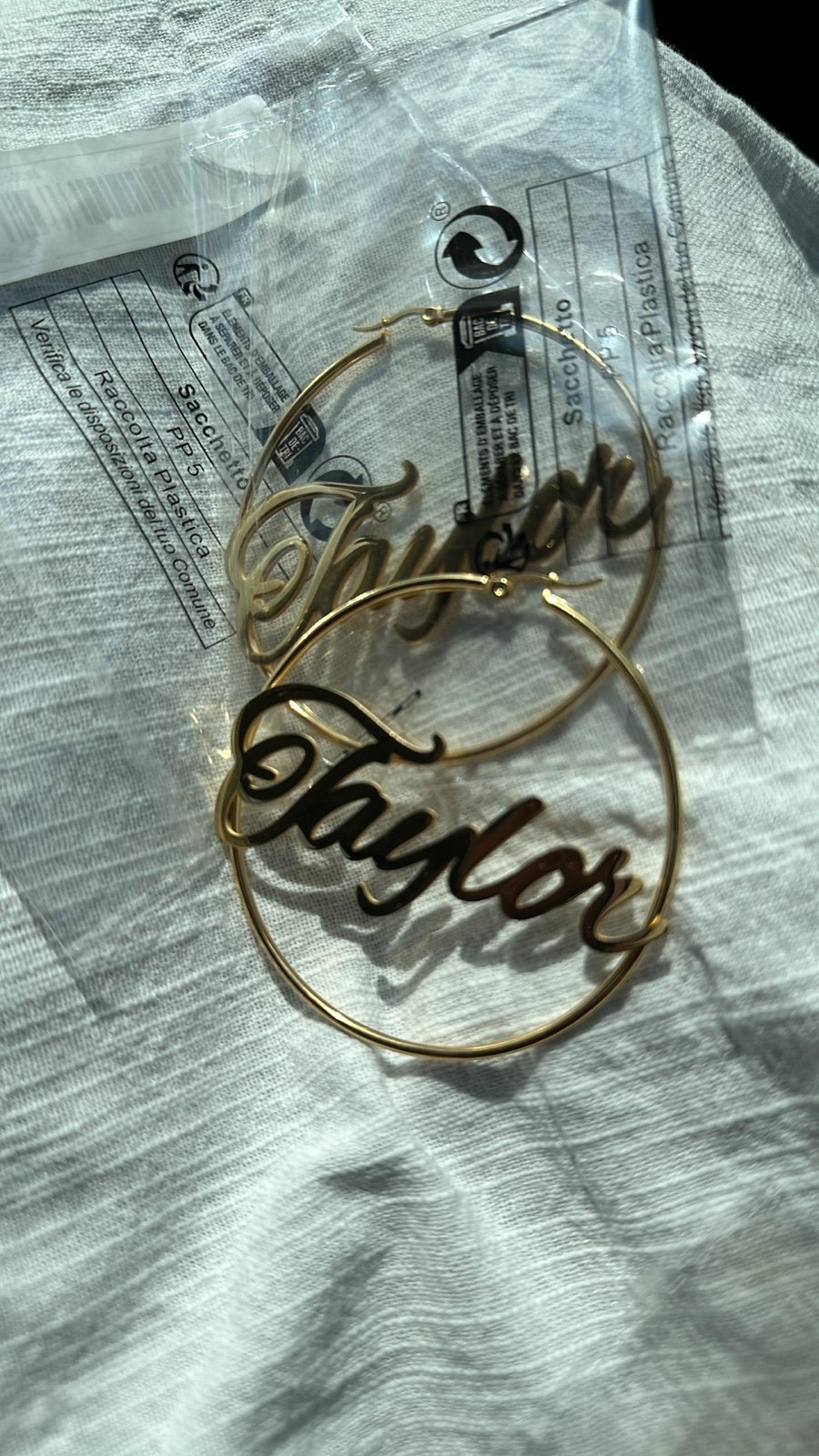 Personalized Hoop Earrings NAME: TAYLOR