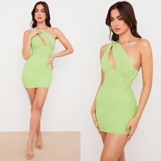 House of CB Clementine Lime Cutout Mini Dress