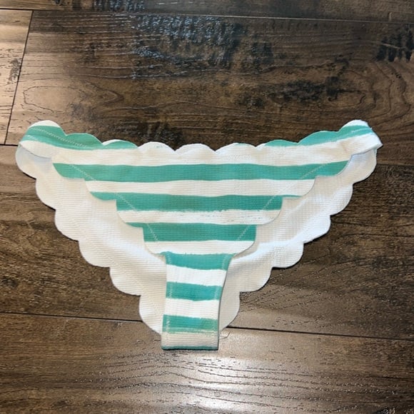 NWOT Marysia Swim Striped Bikini Bottoms - Teal & White Striped