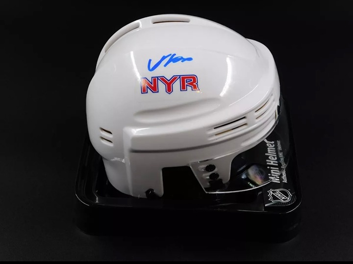 Adam Fox Signed Autographed New York Rangers White Mini Helmet NYR Fanatics COA