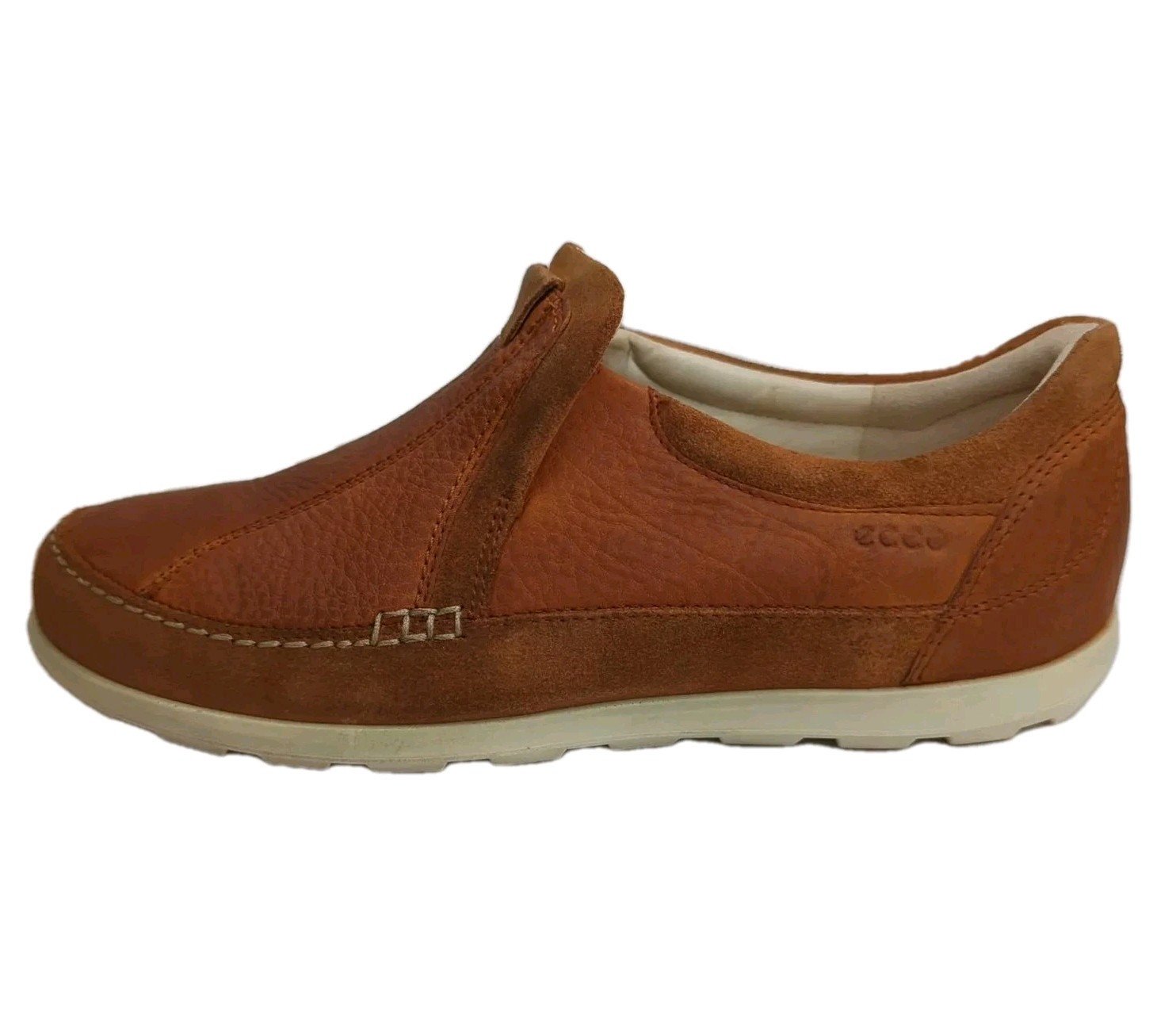 Men's Ecco Street Lite Slip On Brown Casual Shoes Sz 8 (M) Sz 9.5 (W)