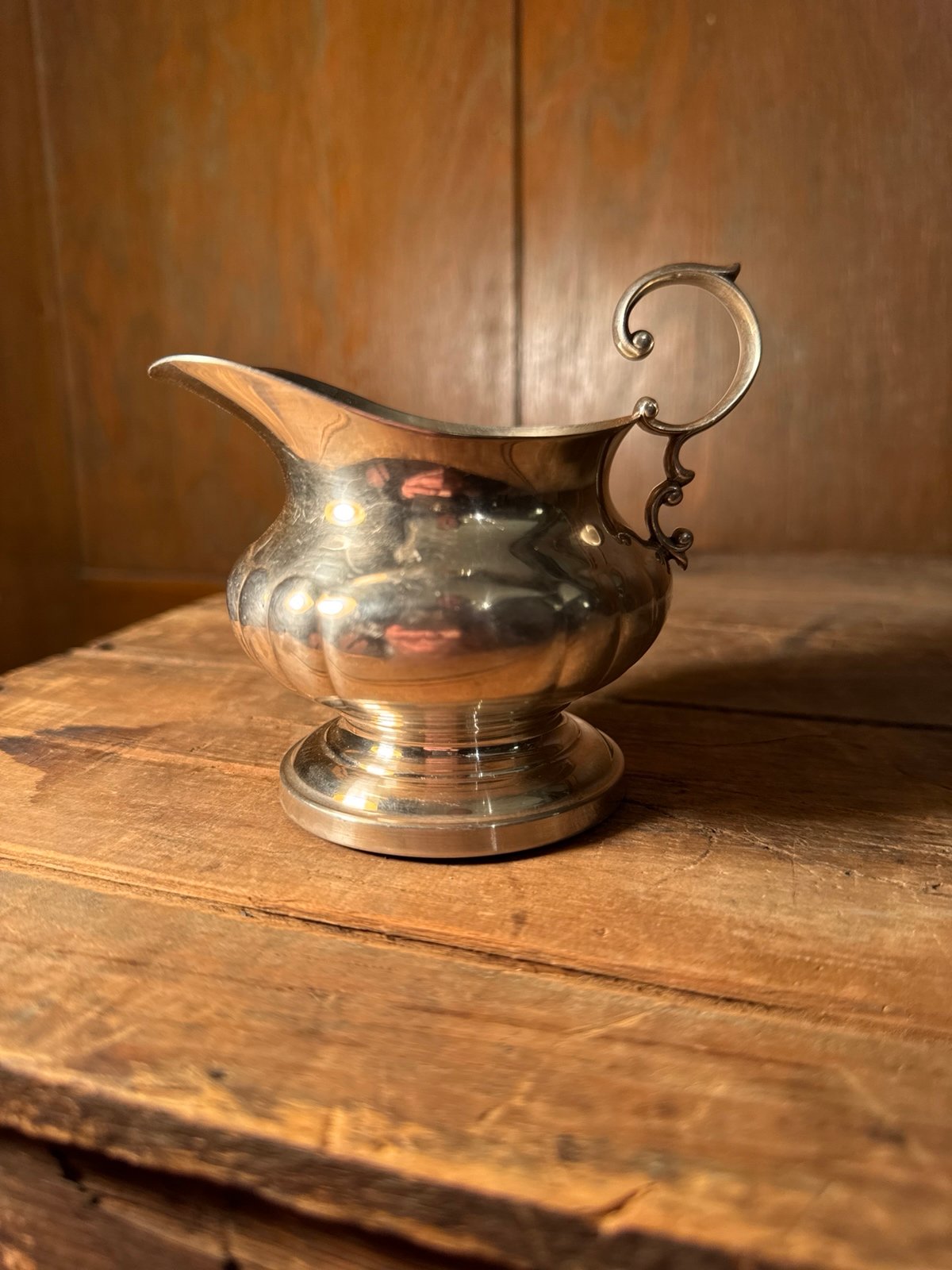 Vintage Poole Georgian Sterling Silver Creamer - 141 grams