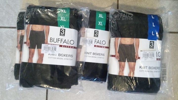 (2) New! Buffalo David Bitton Men's boys Knit Boxer 3-Pack black size L Large