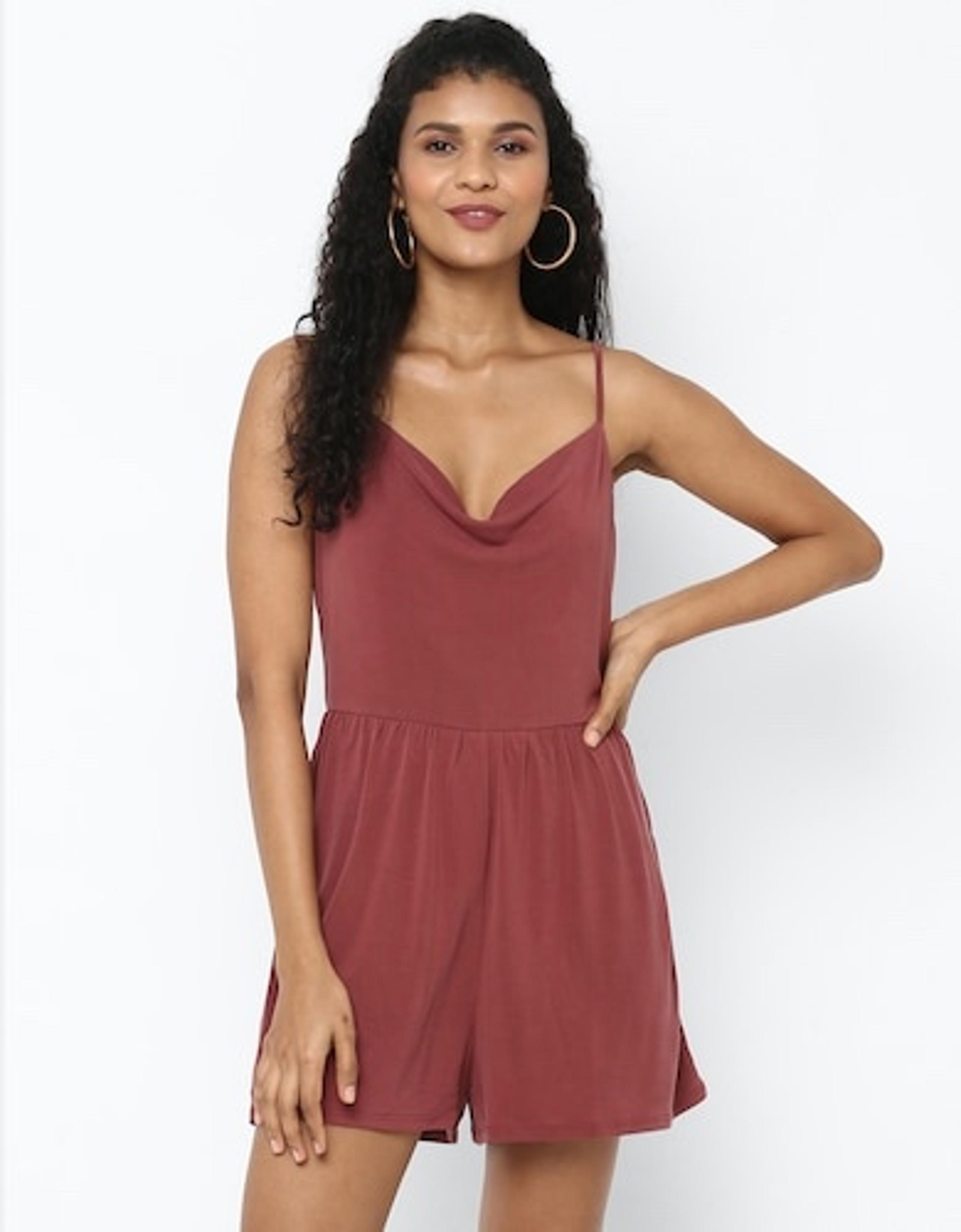 American Eagle Terra Cotta Cowl Neck Romper Women’s Size Small