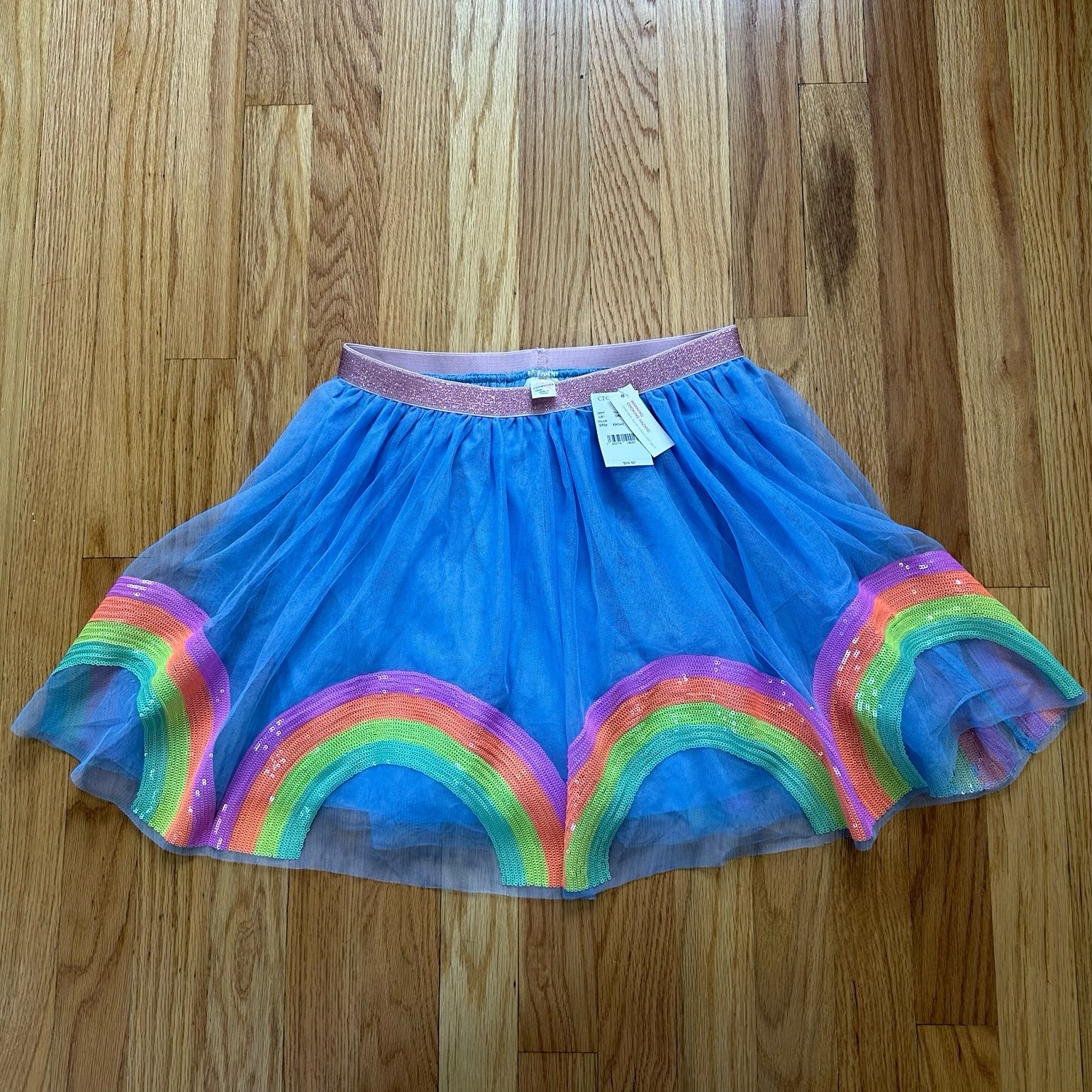 NWT Crewcuts Girls Tulle Skirt with Sequin Rainbows Sz 12