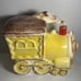 Vintage Cookie Jar Anthropomorphic Yellow Choo Choo Train California Pottery