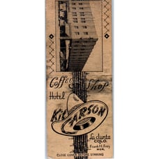 Kit Carson Coffee Shop Hotel La Junta CO Frank H. Frey Vintage Matchbook SF4-Y5