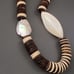 Natural Wood bead with MOP accent beads necklace