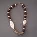 Natural Wood bead with MOP accent beads necklace
