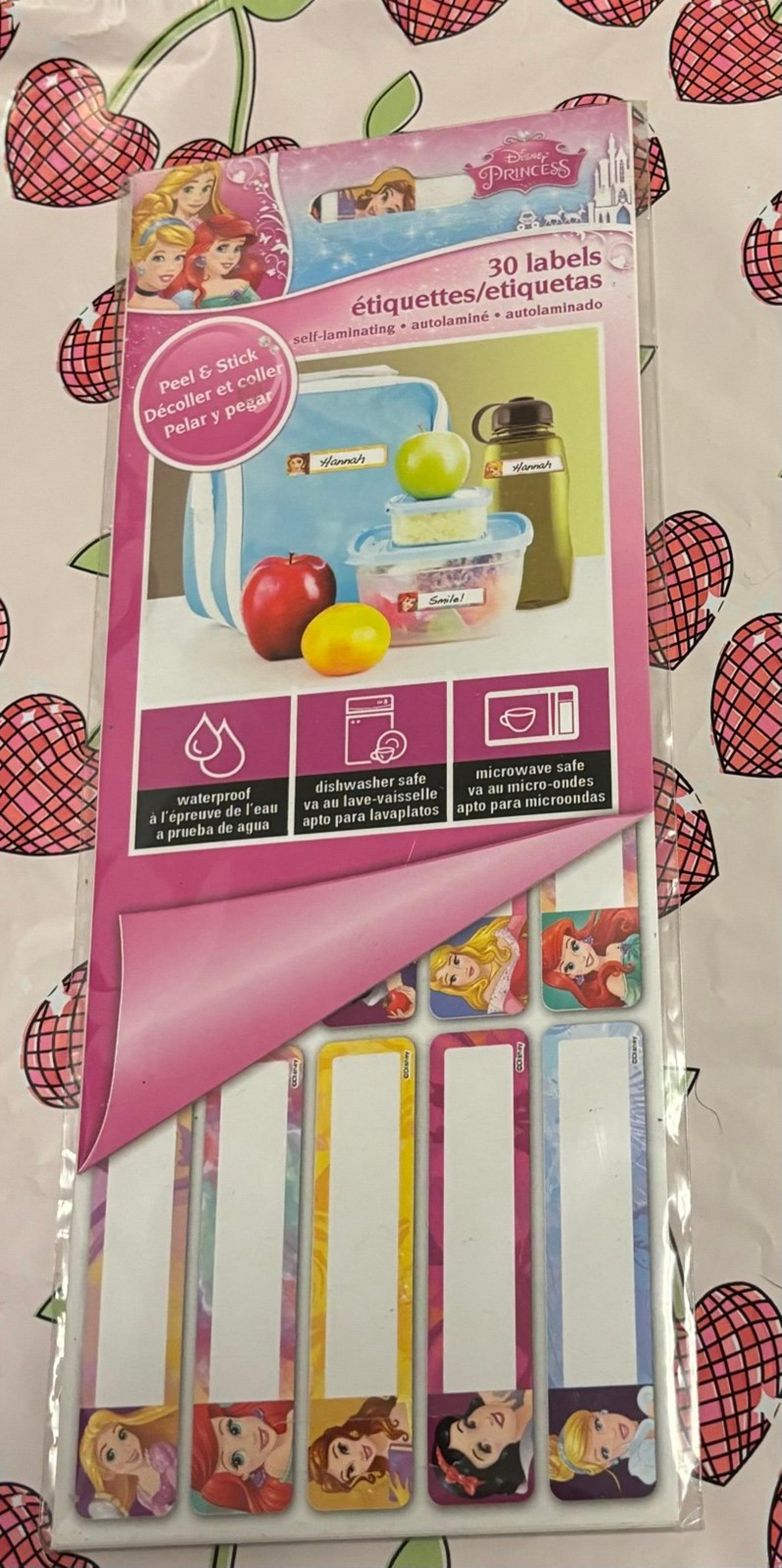 Disney Princesses Sticker 30 Labels Peel & Stick One Pack