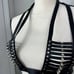 Gothic Leather Cupless Adjustable Body Chest Harness Bra