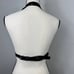 Gothic Leather Cupless Adjustable Body Chest Harness Bra