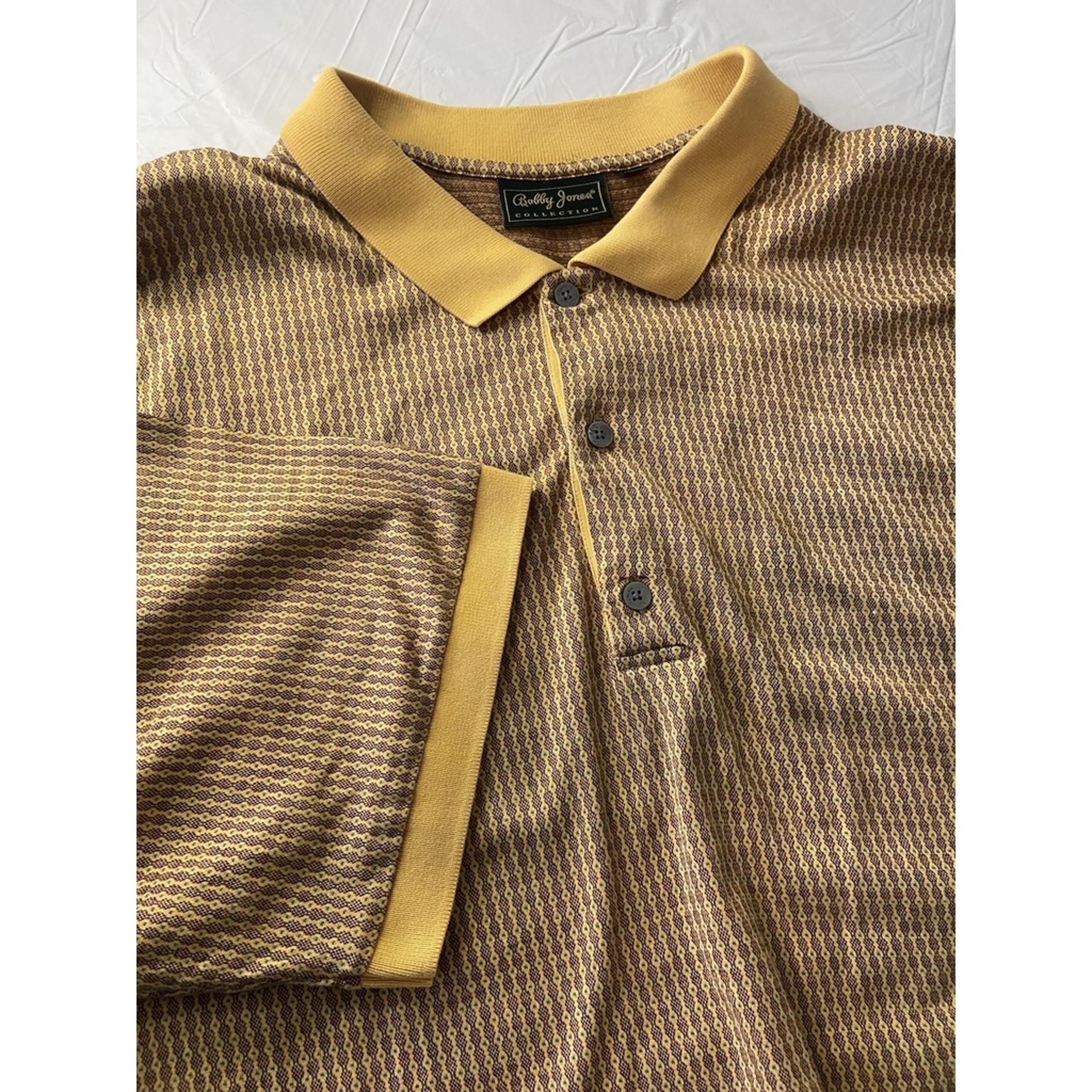 Bobby Jones Orange Designed Striped Golf Polo-Size 2XL-Lightweight 100% Cotton