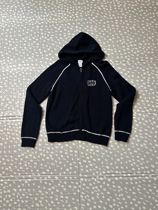 Calvin Klein Black and White Cotton Zip Up