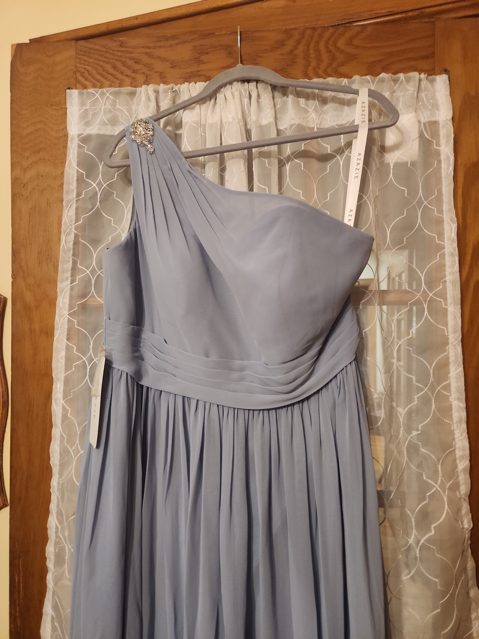 Azazie dress dusty blue