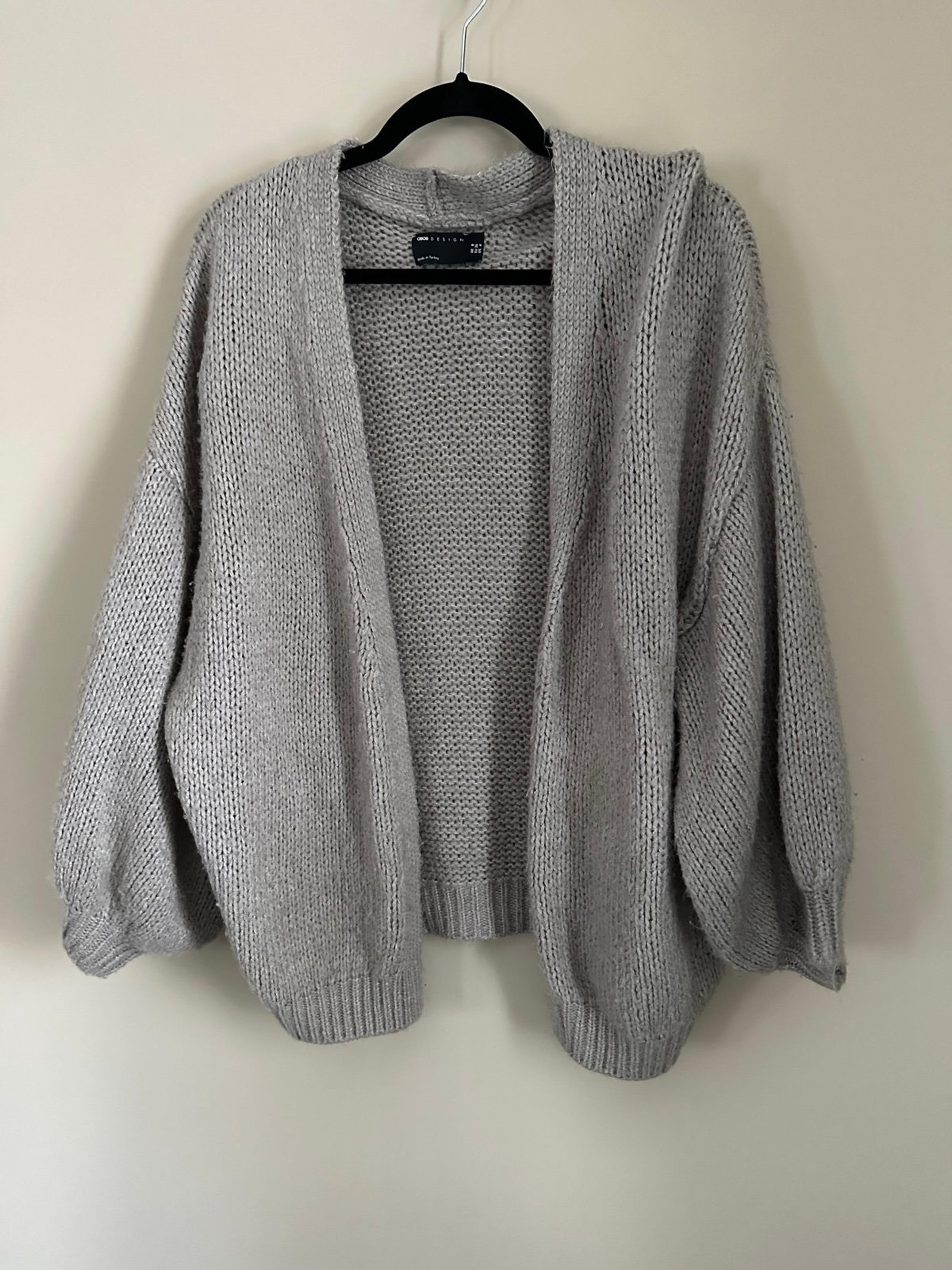 Light brown/grey oversized knit cardigan