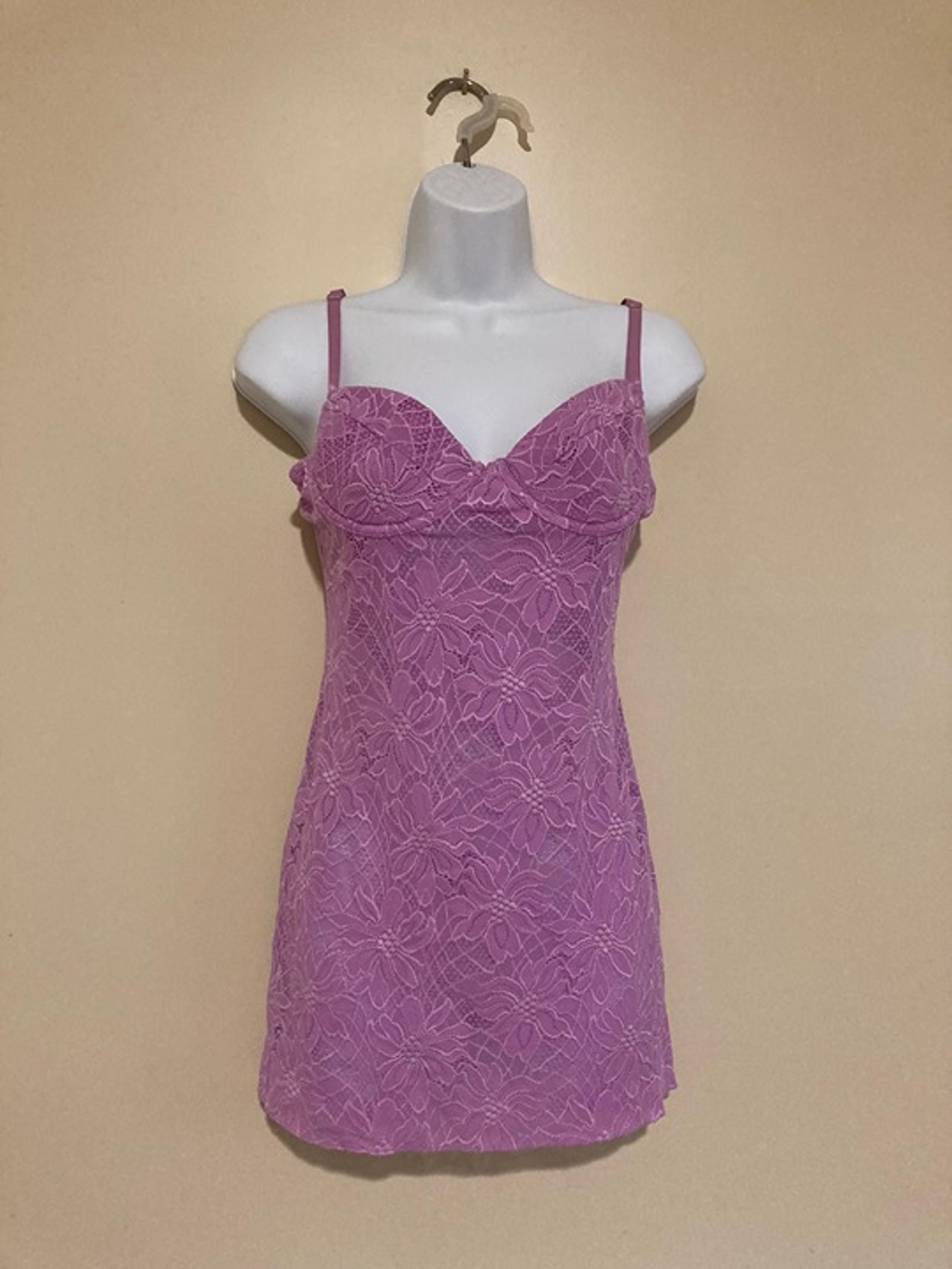 Frederick's of Hollywood Lace Overlay Chemise Slip Nightie Nightgown