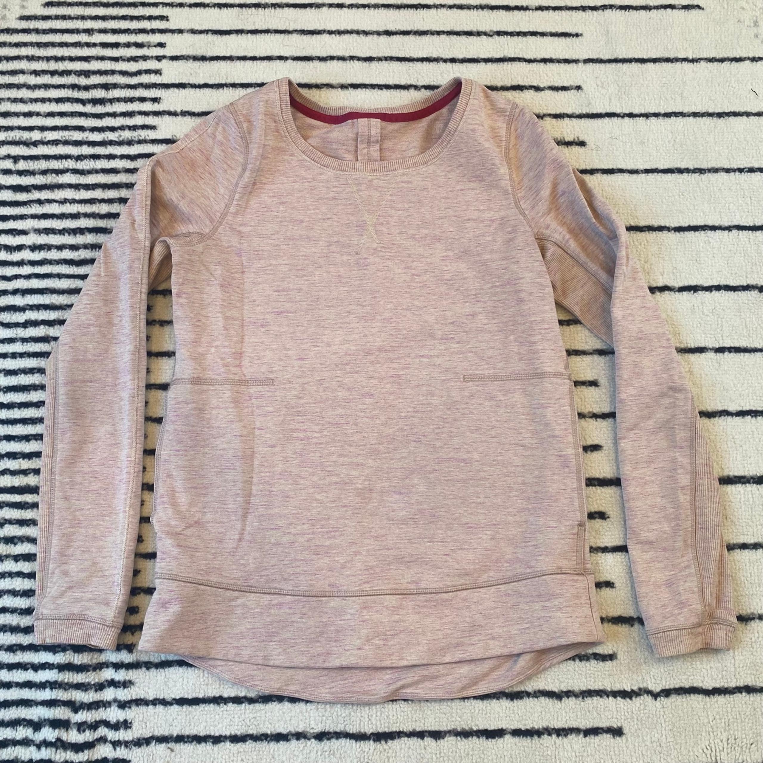 Lululemon Women’s Sz 6 Heathered Pullover Crew Neck Long Sleeve Sweater Pockets
