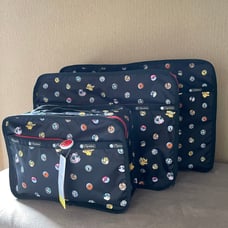 Lesportsac Pokemon Pikachu Black Organizer Packing Cube Set of 3 NWT