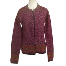 Pure Alpaca Academia Preppy Grandpacore Cardigan Sweater Multicolor Size XL