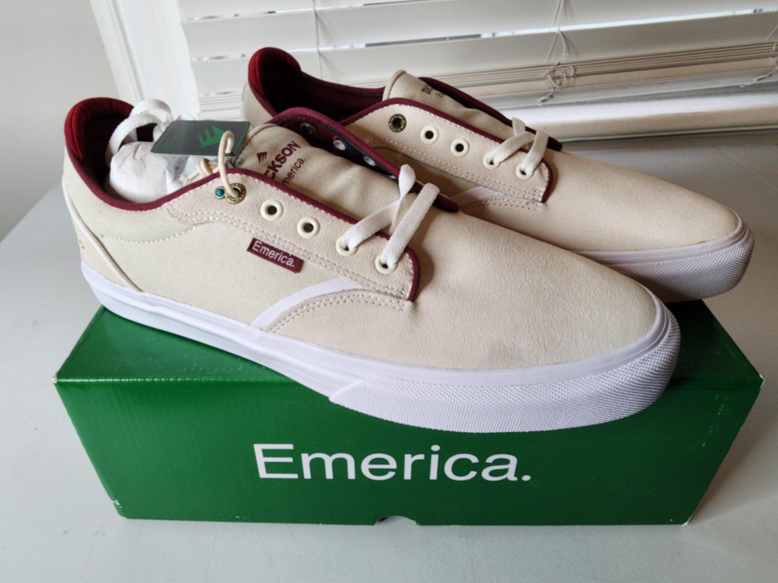 Emerica Skateboard Shoes Dickson White/Red Size 12