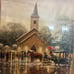 Framed Church Scene Painting