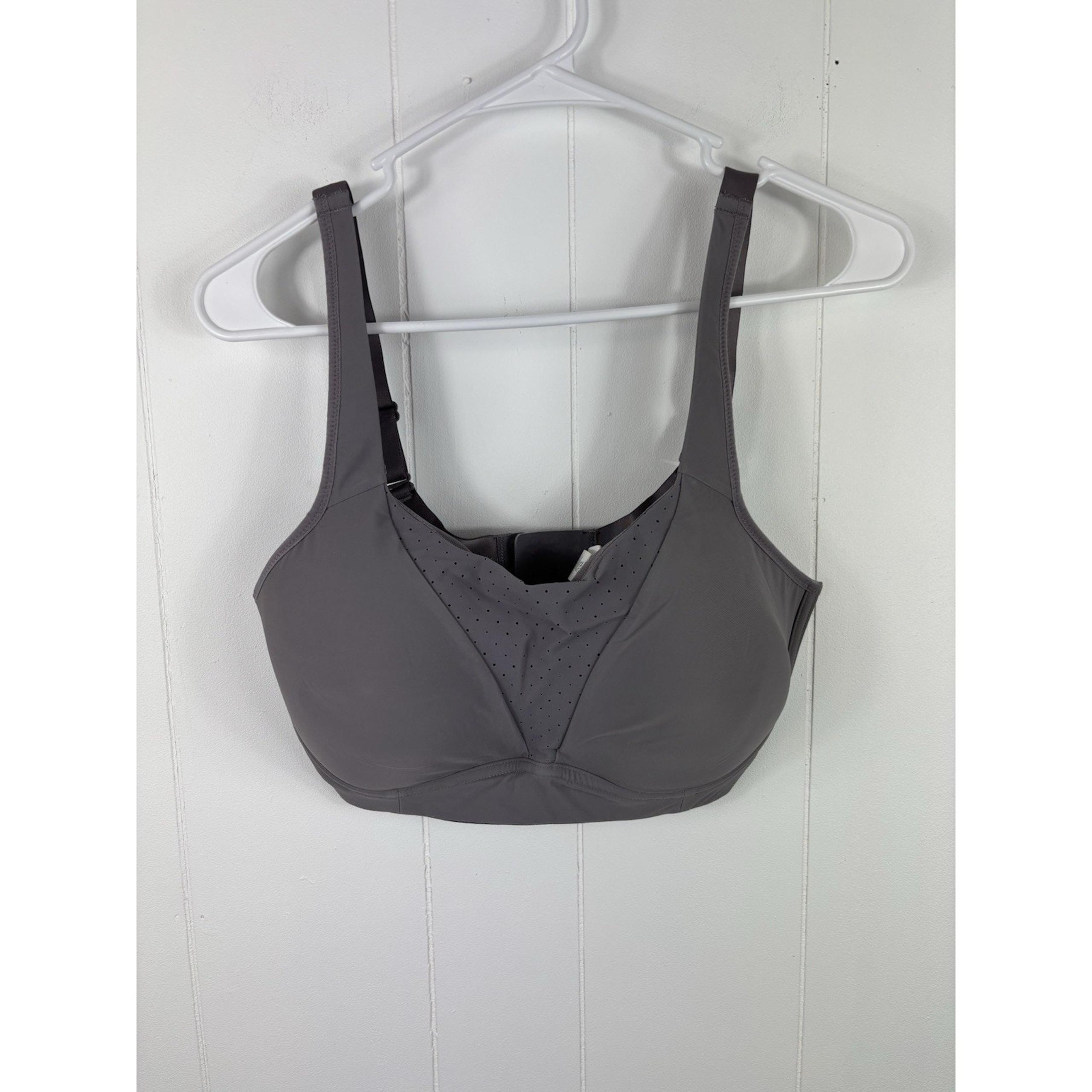 Lululemon Run Times Sports Bra High Support Gray Blue 36DD Perforated W2DINS