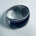 Ladies Sterling Silver Black and White Enamel Diamond Dome Ring JWBR.