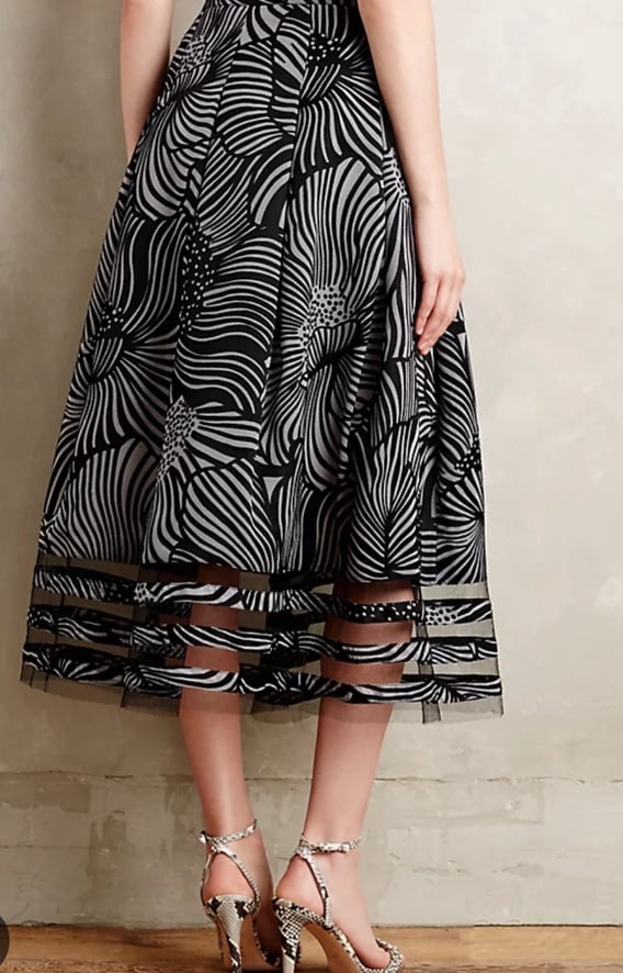 Anthropologie midi skirt