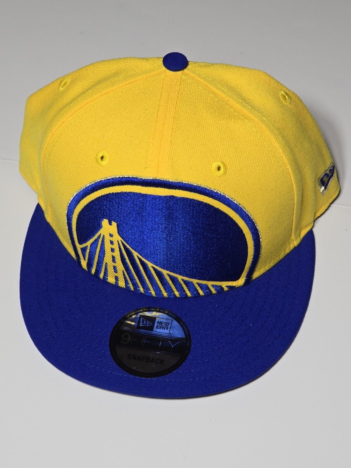 Golden State Warriors New Era 9Fifty Golden Crop X-LARGE Logo Snapback Cap Hat