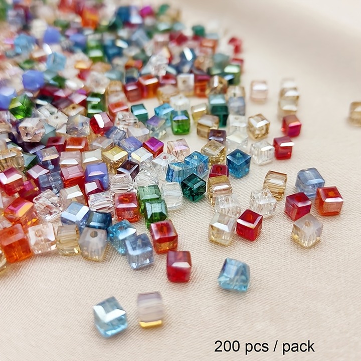 200pcs Multicolor Crystal Beads Square Glaze Glass Bead For Jewelry Making 200pcs Multicolor Crystal Beads Square Glaze Glass Bead For Jewelry Making