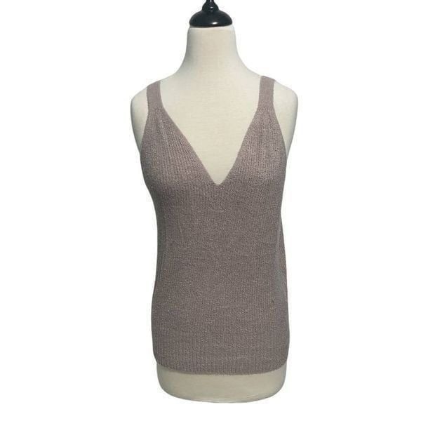 Joie Soft Knit Sweater Tank Top Sleeveless V Neck Top Purple XL Extra Large