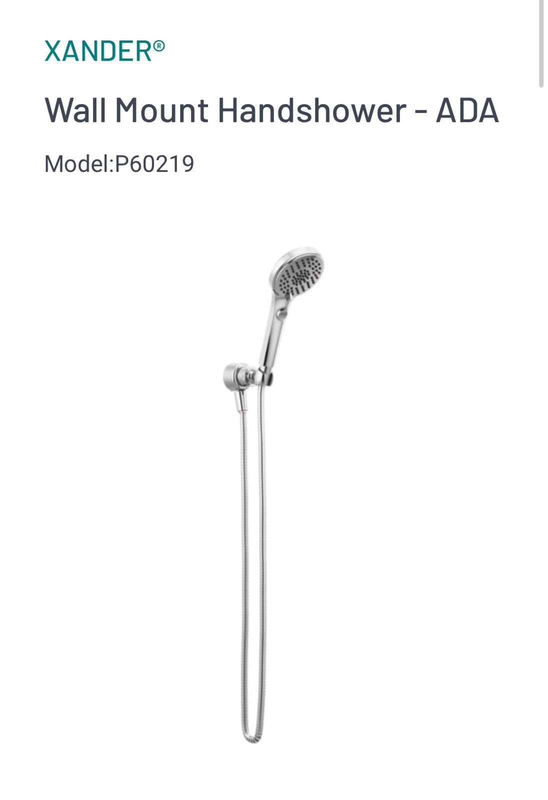 Peerless P60219 Xander 1.5 GPM Multi Function Hand Shower Package -CHROME