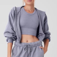 Alo Yoga Breakaway Zip Up Hoodie Fog S
