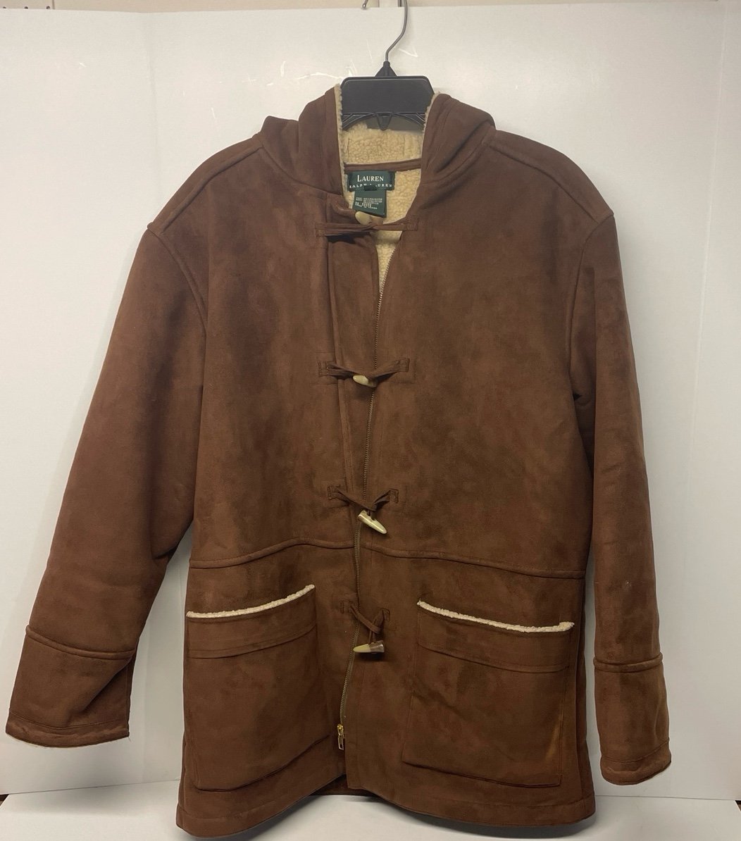Ralph Lauren Large Woman’s hooded faux fur lined zipper jacket