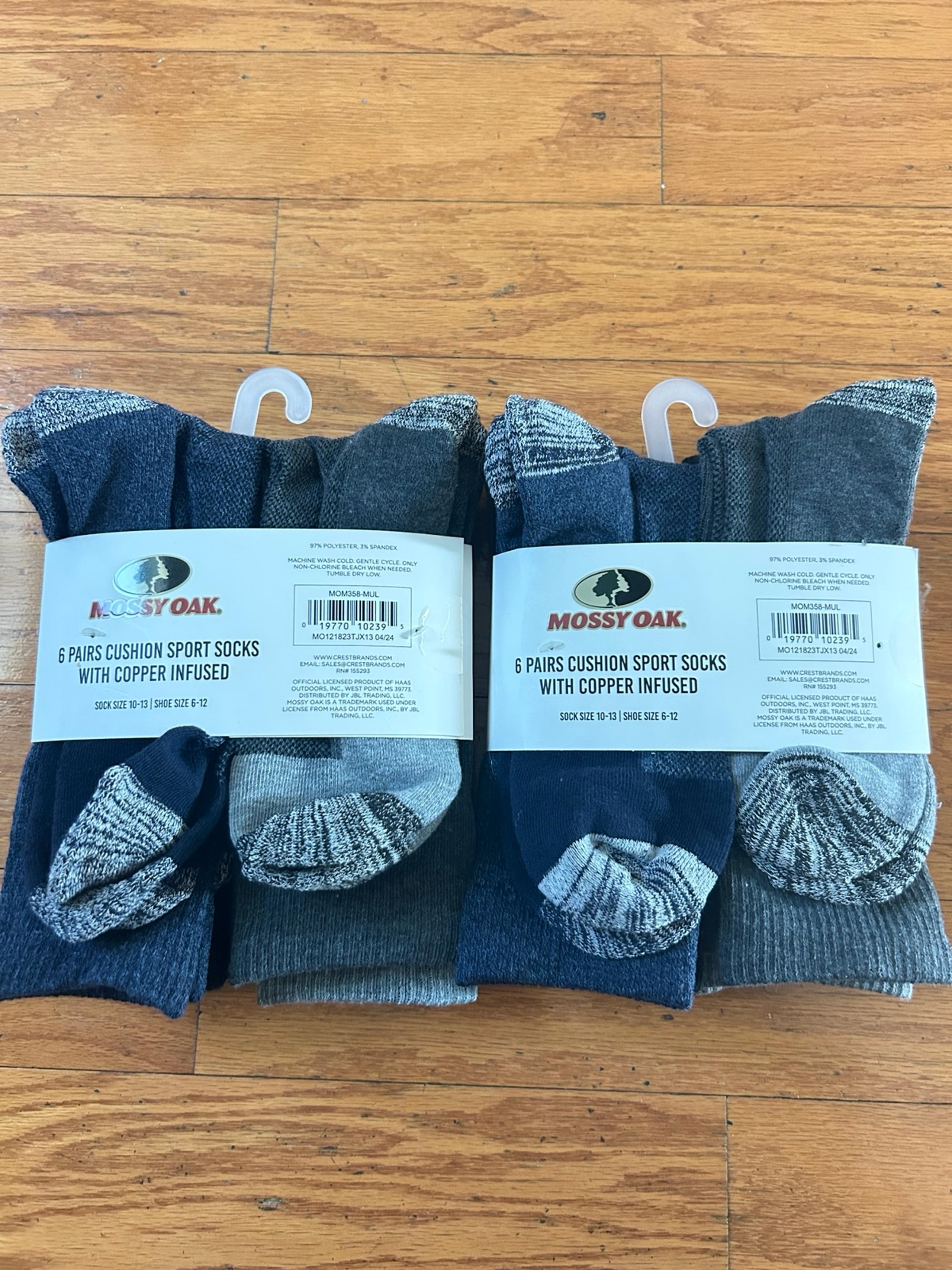 Near Mossy Oak Men's copper infused Cushion crew sport socks 12 pairs