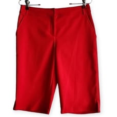 ST. JOHN Women’s Red Capri Yellow Label  Cotton Blend Pants Rare