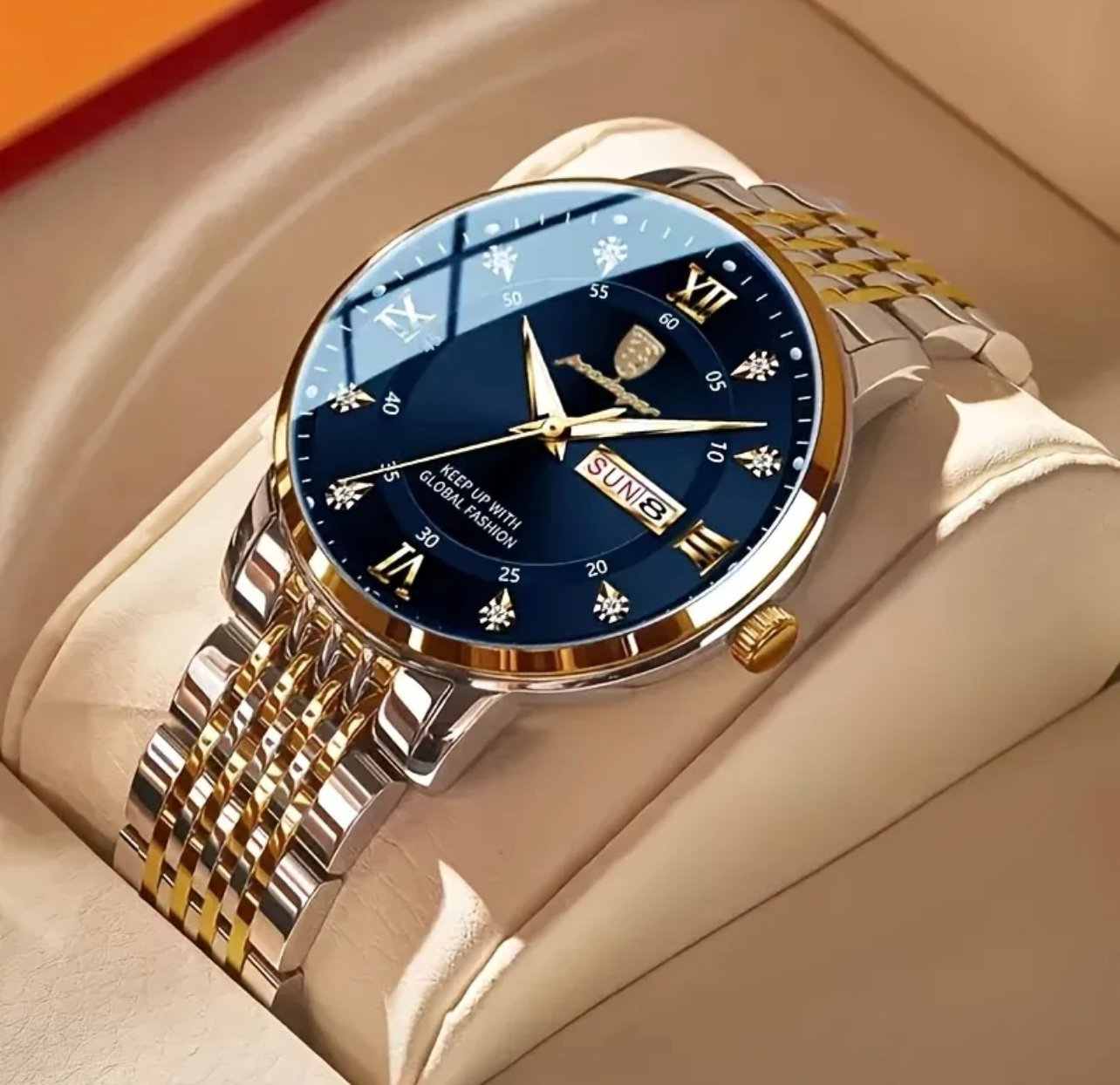Men'S Casual Business Waterproof Quartz Watch, Round Dial, Pointer Display,