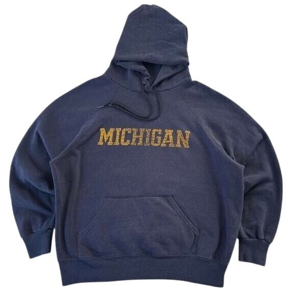 Bassett Walker Michigan Hoodie Pullover Sweatshirt Collegiate XL