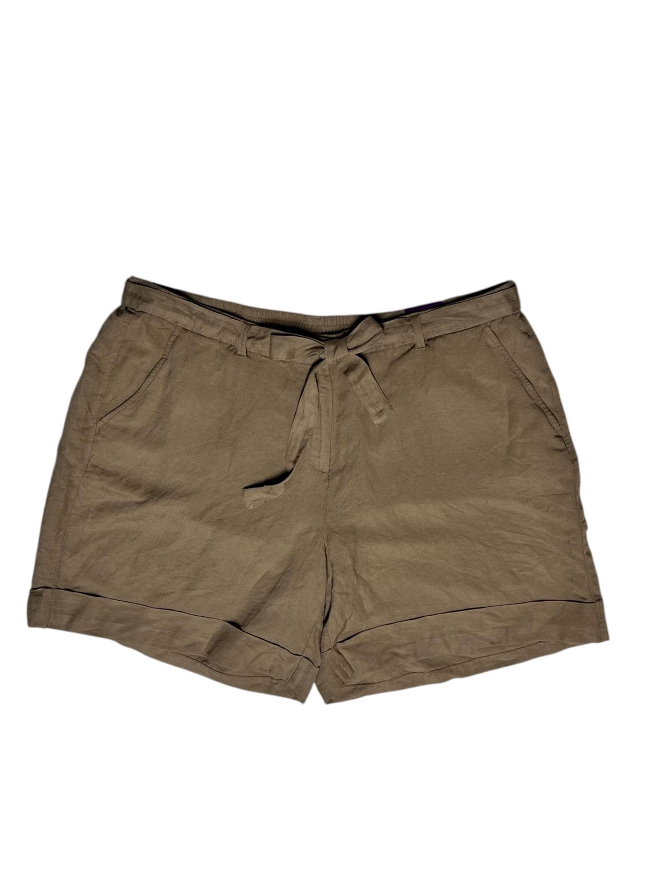 NWT Lane Bryant 22/24 Linen Blend Shorts Neutral Summer Fashion
