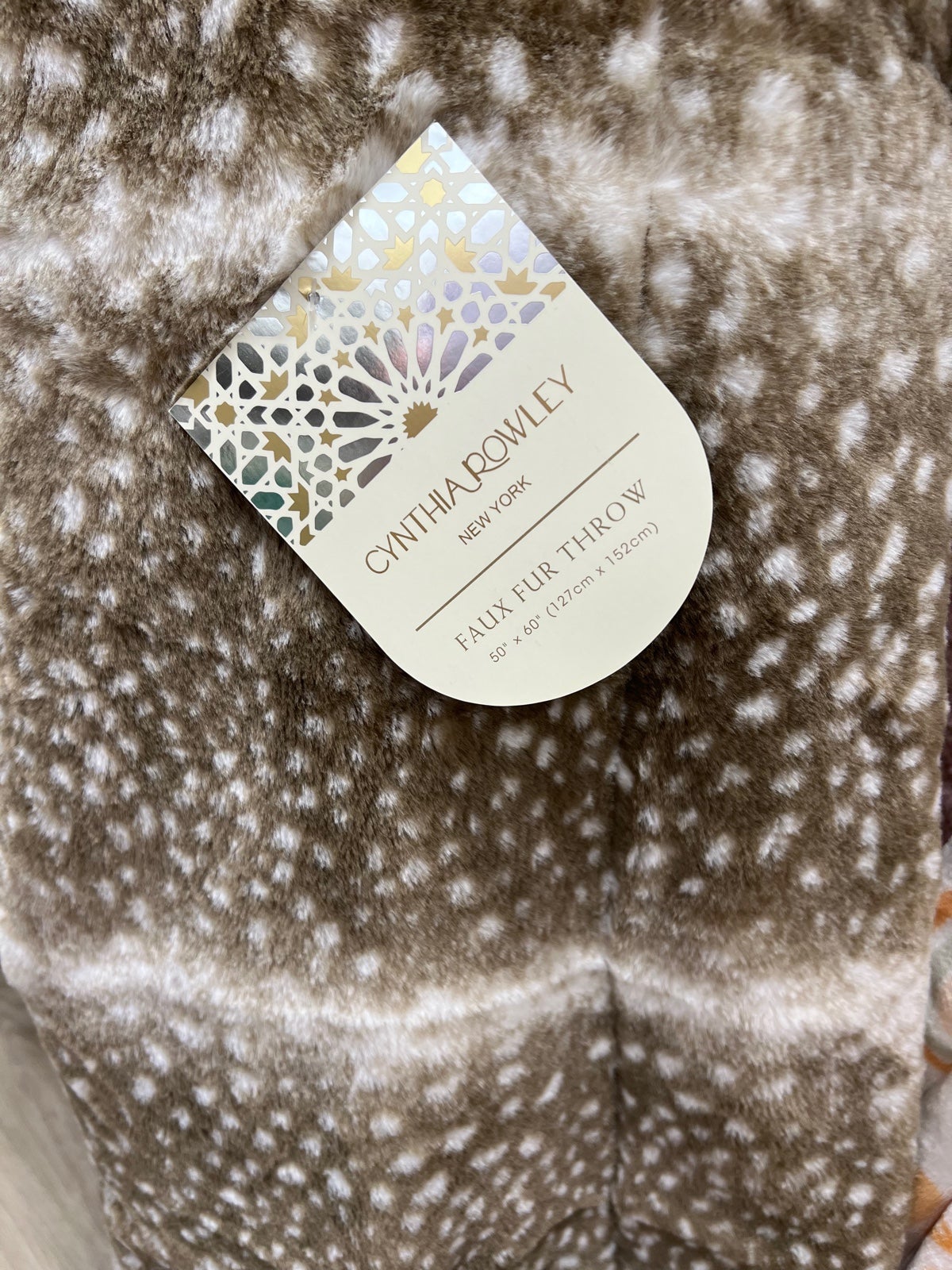 Cynthia Rowley faux fur animal print throw !