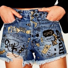HOT ITEM Graffiti High Waist Shorts
