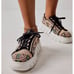 FREE PEOPLE Sneakers Womens Catch Me If You Can Crochet White Mirror Combo 7.5