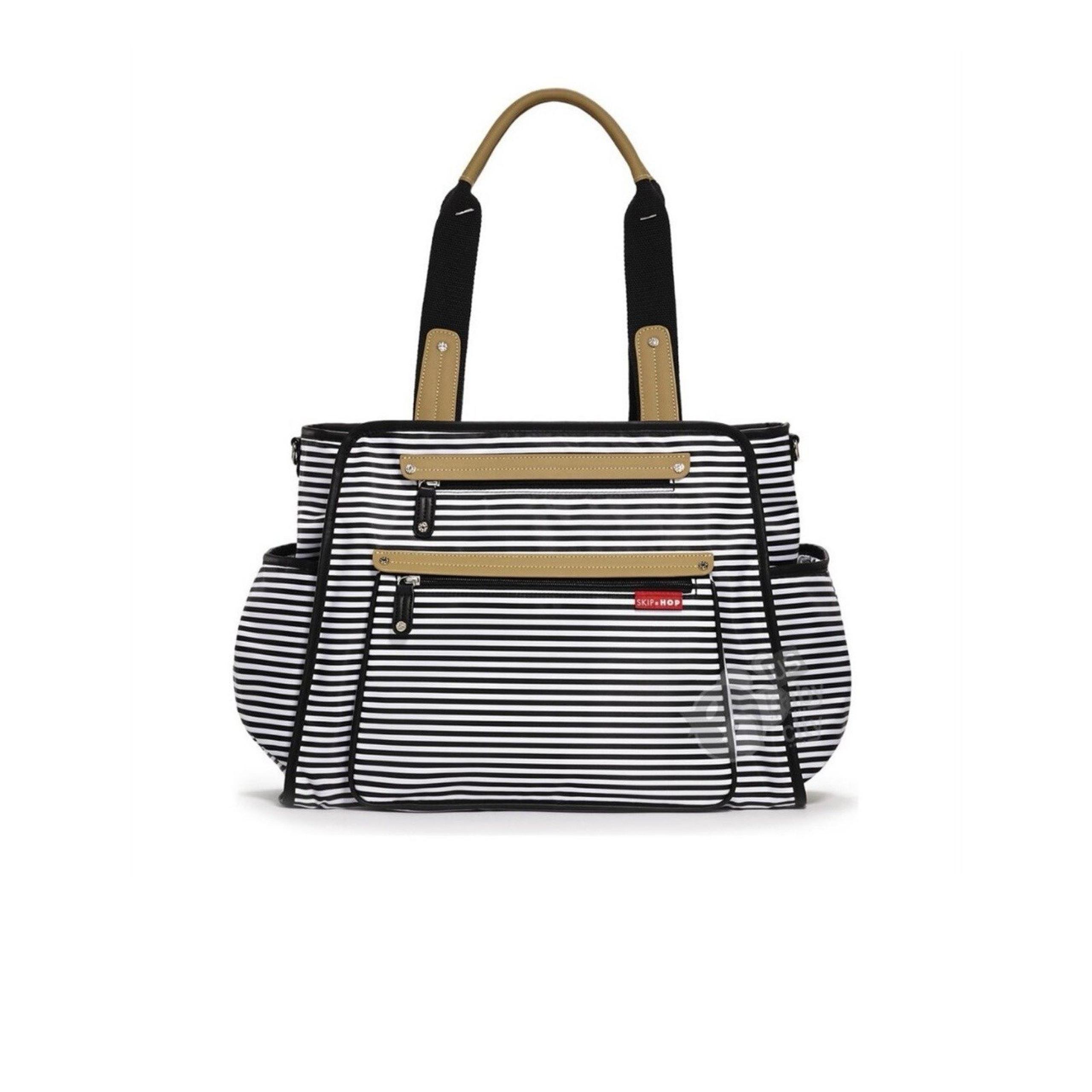 Skip Hop Baby Grand Central Take-It-All Diaper Bag Black White Stripe