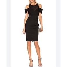 Elliatt apparition black off the shoulder pencil midi dress size medium