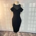 Elliatt apparition black off the shoulder pencil midi dress size medium