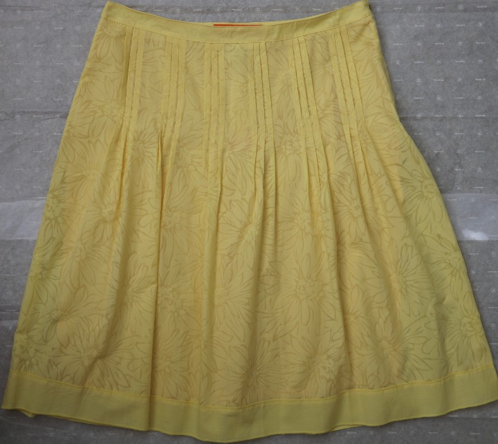 Cynthia Steffe Yellow A-Line Skirt Yellow Floral 8 Cotton New