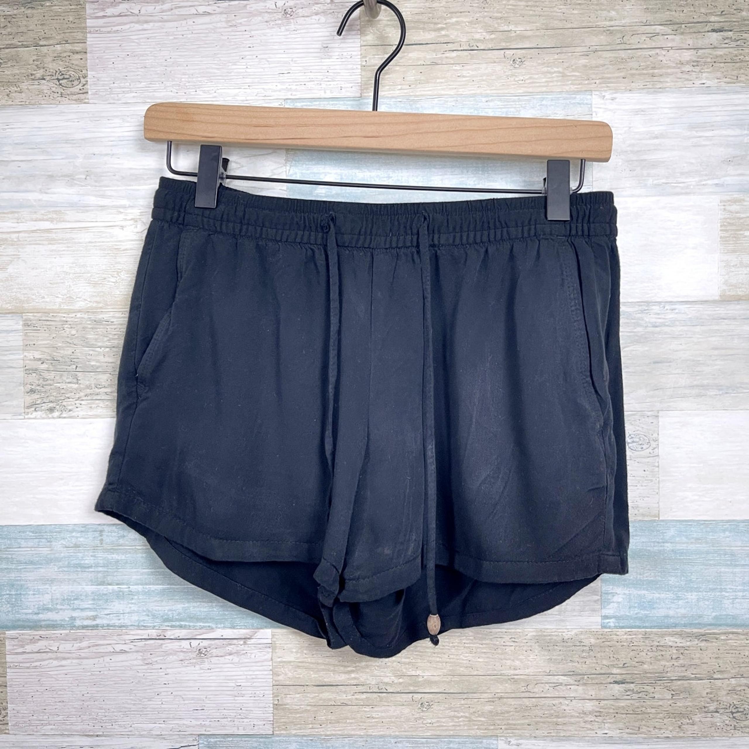 Old Navy Pull On Lounge Shorts Black Drawstring Mid Rise Comfort Womens XS
