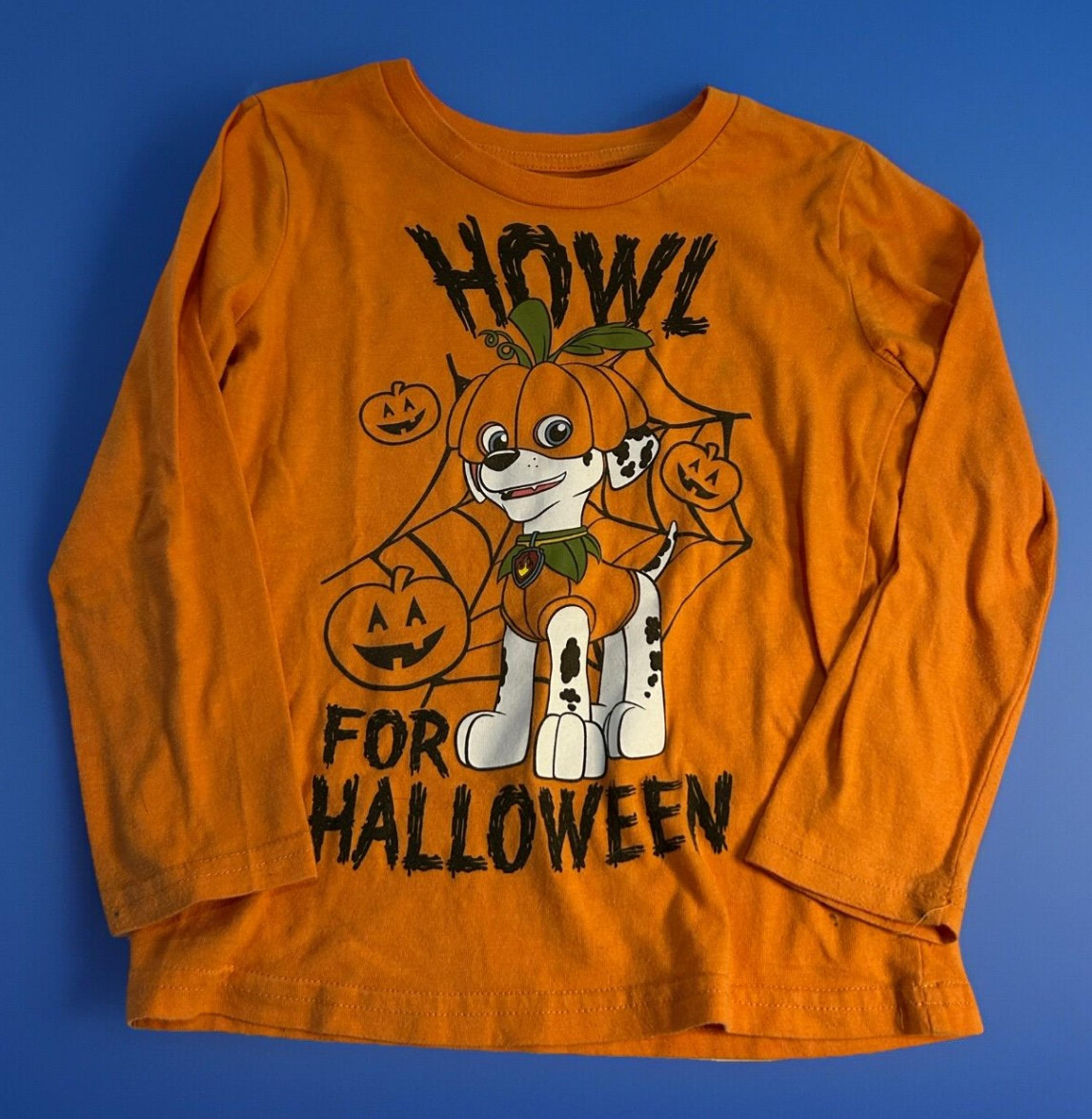 Paw Patrol Halloween HOWL FOR HALLOWEEN Youth Kids SIZE 4 Long Sleeve Tee Shirt